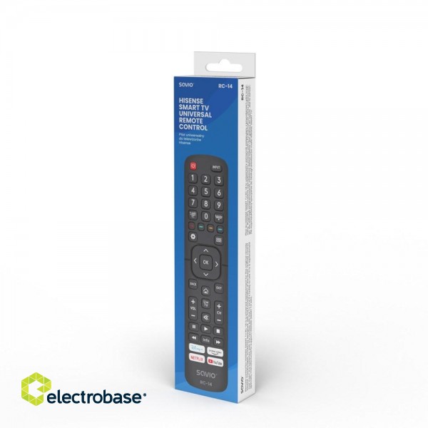 SAVIO RC-14 Universal remote control/replacement for HISENSE, SMART TV paveikslėlis 3