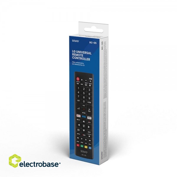 SAVIO Universal remote controller/replacement for LG TV RC-05 IR Wireless paveikslėlis 3
