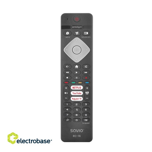 Savio universal remote control/replacement for Philips TV, SMART TV, RC-16 фото 1