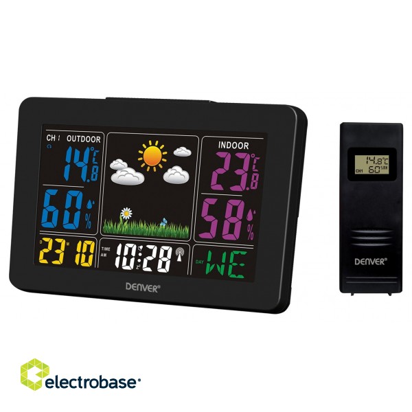 Denver WS-540 Color Weather Station with Outdoor Sensor Black