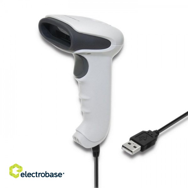 Qoltec 50865 Barcode reader 1D | CCD | USB | White image 1