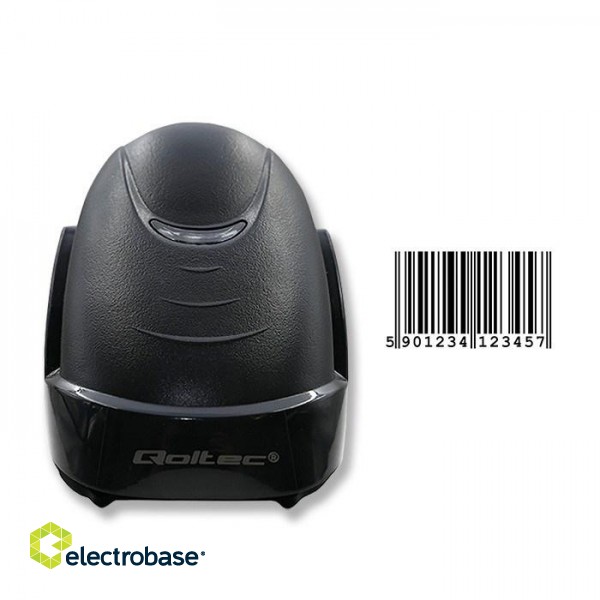 Qoltec 50876 Laser scanner 1D | USB | Black image 5