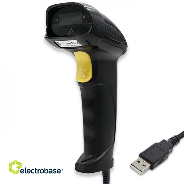 Qoltec 50876 Laser scanner 1D | USB | Black image 9