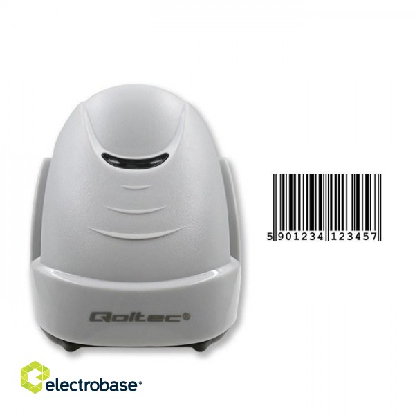Qoltec 50877 Laser scanner 1D | USB | White image 4