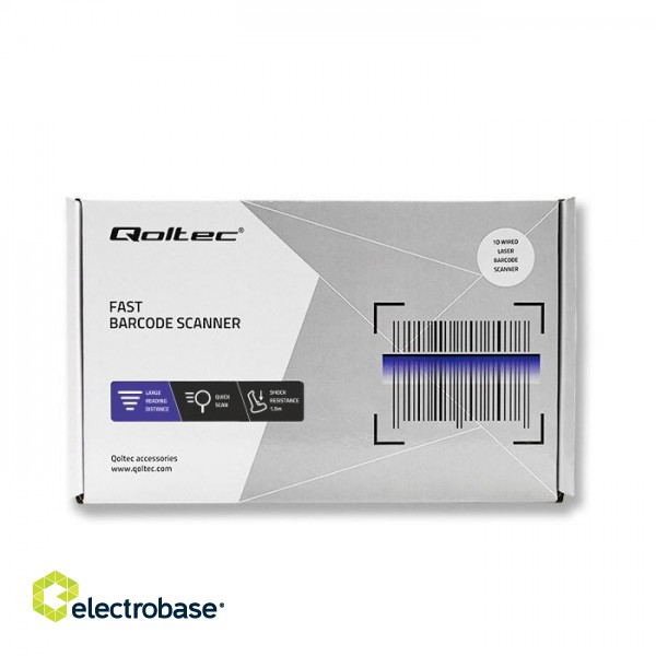 Qoltec 50877 Laser scanner 1D | USB | White фото 6