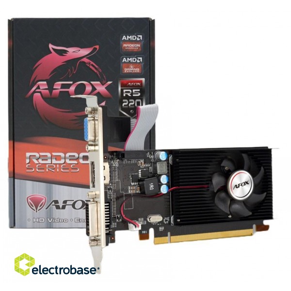 AFOX Radeon R5 220 1GB DDR3 LP AFR5220-1024D3L5 paveikslėlis 1