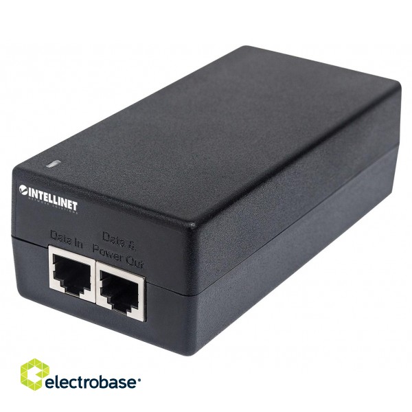 Intellinet Gigabit Ultra PoE+ Injector, 1 x 60 W Port, IEEE 802.3bt and IEEE 802.3at/af Compliant, Plastic Housing image 1