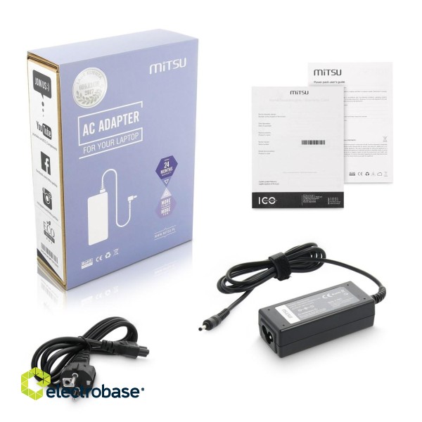 notebook charger mitsu 19v 2.37a (3.0x1.1) - asus, acer 45W фото 1