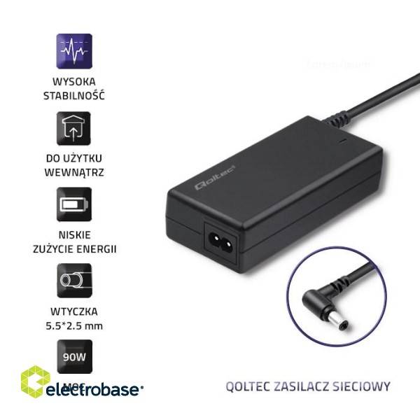 Qoltec 50099.90W power adapter/inverter Indoor Black paveikslėlis 3