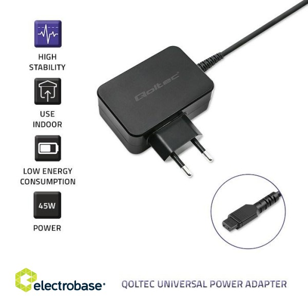 Qoltec 51025 power adapter/inverter Indoor Black image 10