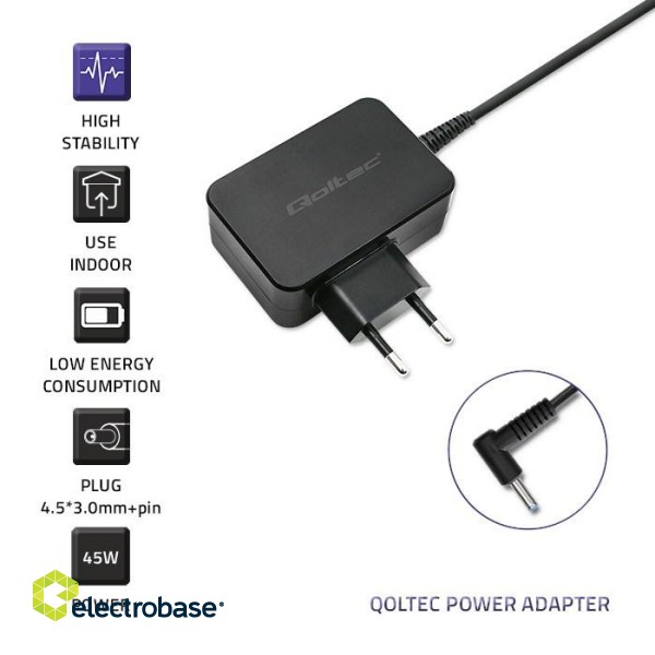 Qoltec 51026 power adapter/inverter Indoor/outdoor 65 W Black image 3