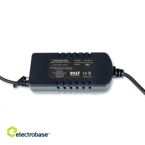 TIR Laptop Car Power Adapter 100W 12-24V (Cigarette Lighter Plug) фото 3