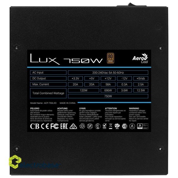 Aerocool LUX750 power supply unit 750 W 20+4 pin ATX ATX Black фото 4
