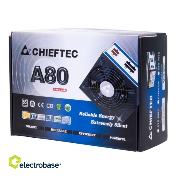 Chieftec CTG-650C power supply unit 650 W 24-pin ATX ATX Black paveikslėlis 2