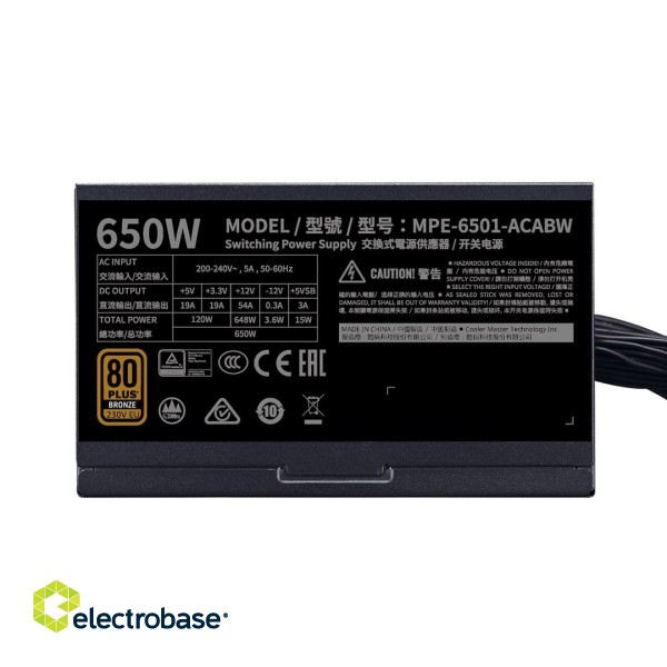 Cooler Master MWE 650 Bronze 230V V2 power supply unit 650 W 24-pin ATX ATX Black image 3