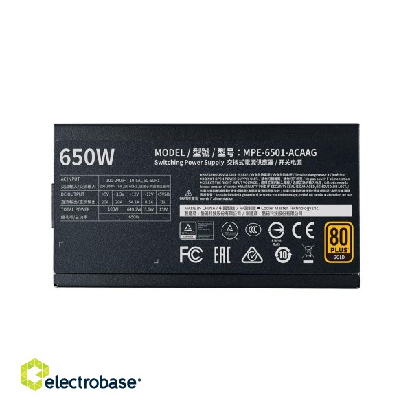 Cooler Master MWE Gold 650 - V2 Full Modular power supply unit 650 W 24-pin ATX ATX Black image 3