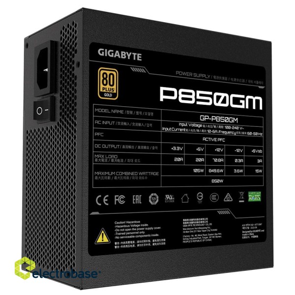 Gigabyte P850GM power supply unit 850 W 20+4 pin ATX ATX Black image 2