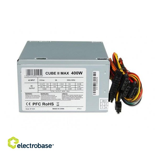iBox CUBE II power supply unit 400 W 20+4 pin ATX ATX Silver paveikslėlis 1