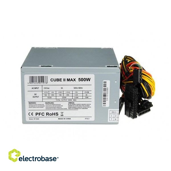 iBox CUBE II power supply unit 500 W 20+4 pin ATX ATX Silver image 2