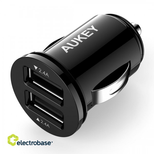 AUKEY CC-S1 Mini mobile device charger 2xUSB-A 24W 4.8A Black Auto image 2