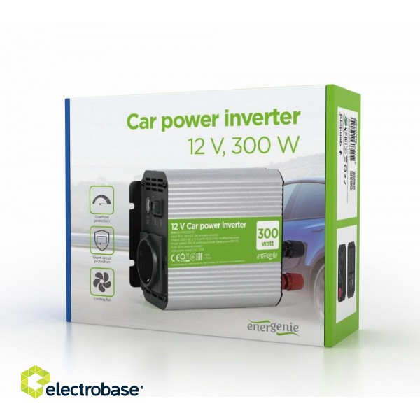EnerGenie EG-PWC300-01 power adapter/inverter Auto 300W Aluminium,Black image 4
