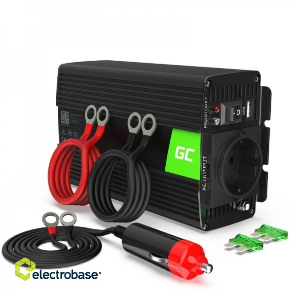 Green Cell INV01DE power adapter/inverter Auto 300 W Black image 1