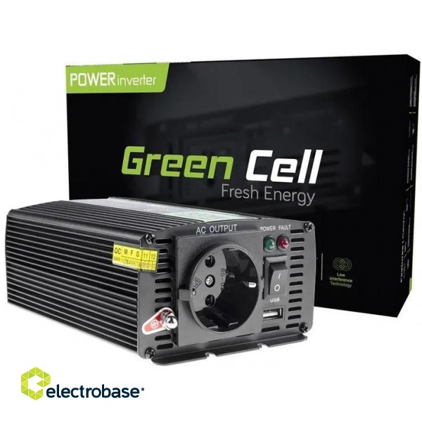 Green Cell INV01DE power adapter/inverter Auto 300 W Black image 3