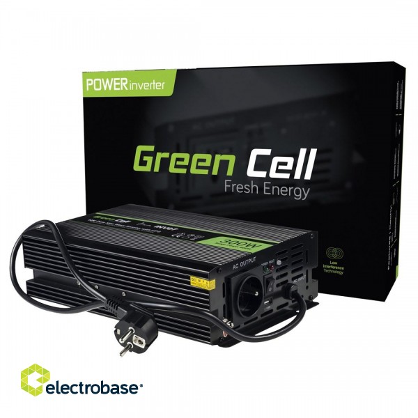 Green Cell INV07 power adapter/inverter Auto 300 W Black paveikslėlis 1