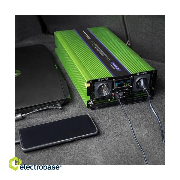 Qoltec Monolith power adapter/inverter Auto 5000 W Green фото 3