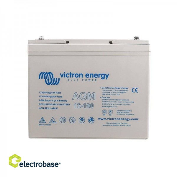 Battery VICTRON ENERGY AGM Super Cycle 12V/100Ah M6 (BAT412110081)