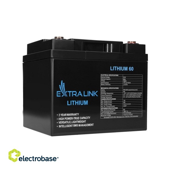 Extralink EX.30448 industrial rechargeable battery Lithium Iron Phosphate (LiFePO4) 60000 mAh 12.8 V image 1