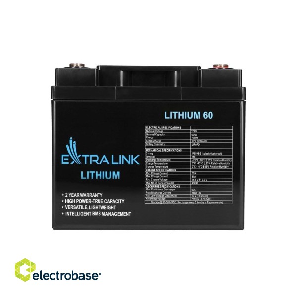 Extralink EX.30448 industrial rechargeable battery Lithium Iron Phosphate (LiFePO4) 60000 mAh 12.8 V image 2