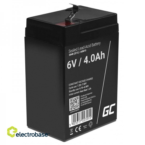 Green Cell AGM15 UPS battery Sealed Lead Acid (VRLA) 6 V 4 Ah image 1