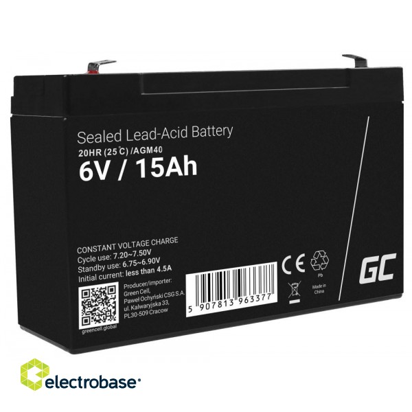 Green Cell AGM40 UPS battery Sealed Lead Acid (VRLA) 6 V 15 Ah image 3