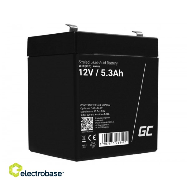Green Cell AGM45 UPS battery Sealed Lead Acid (VRLA) 12 V 5,3 Ah image 1