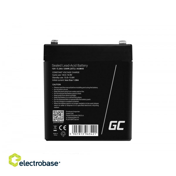 Green Cell AGM45 UPS battery Sealed Lead Acid (VRLA) 12 V 5,3 Ah фото 2