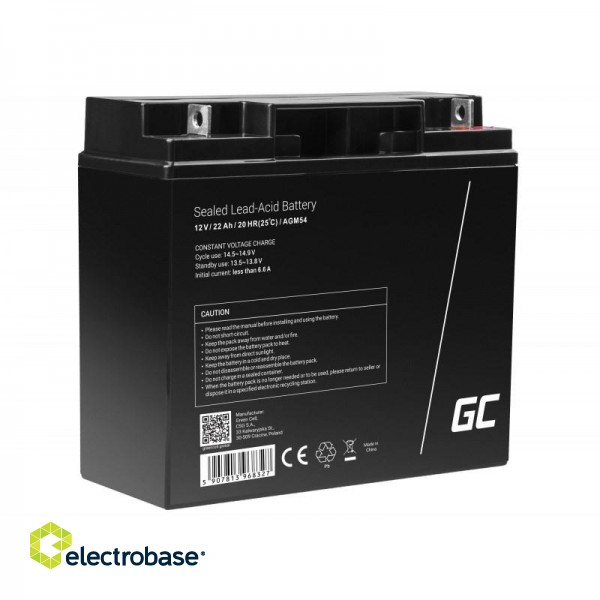Green Cell AGM54 vehicle battery AGM (Absorbed Glass Mat) 22 Ah 12 V image 1