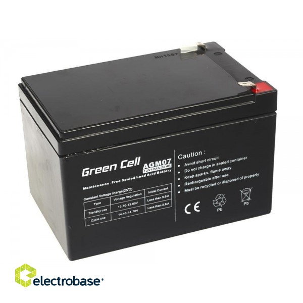 Green Cell AGM Battery 12V 12Ah - Batterie - 12.000 mAh Sealed Lead Acid (VRLA) image 1