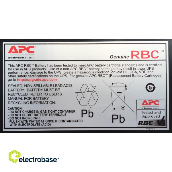 APC Replacement Battery Cartridge #43 Sealed Lead Acid (VRLA) image 2