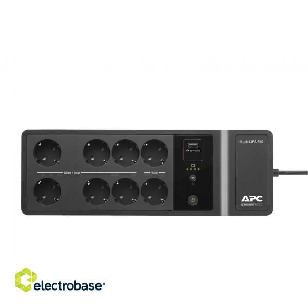 APC Back-UPS 650VA 230V 1 USB charging port - (Offline-) USV uninterruptible power supply (UPS) Standby (Offline) 0.65 kVA 400 W 8 AC outlet(s) image 6