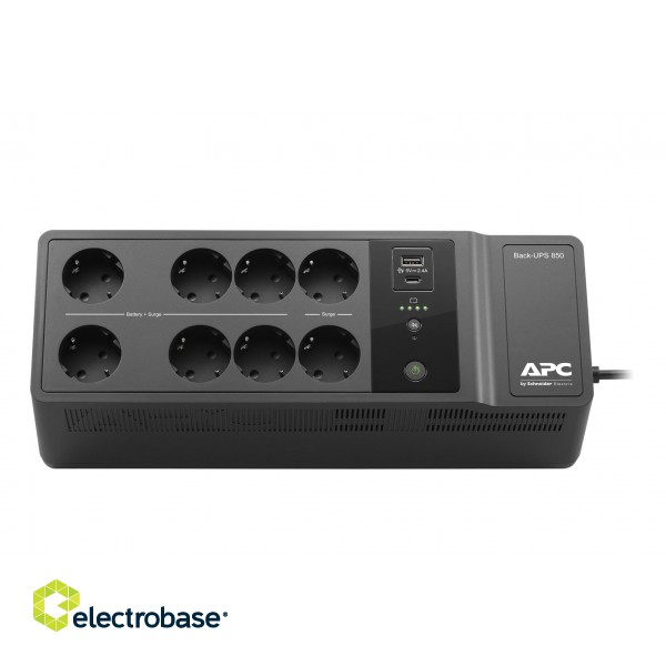 APC Back-UPS BE850G2-GR - Emergency power supply 8x socket, 850VA, 2 USB chargers, 1 USB data port image 2