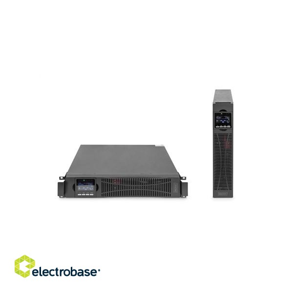 DIGITUS OnLine UPS, rack/tower, 3000VA, 3000W, LCD, 8 x C13, 1 x C19, RS-232, USB, SNMP card (optional), relay card (optional)  Digitus | OnLine UPS | DN-170096, 3000 VA / 3000 W | 3000 VA | 3000 W | V | C20 image 5