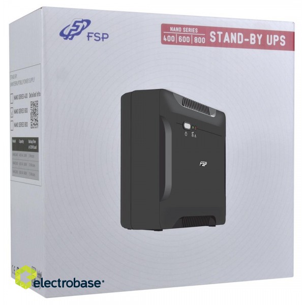 FSP Nano 800 uninterruptible power supply (UPS) Standby (Offline) 0.8 kVA 480 W 2 AC outlet(s) фото 1