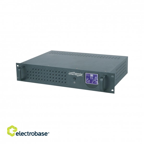 Gembird - Ups rack 19'' 3.4u 1500va, 4xiec 230v out, iec14 in,rj11, usb, lcd Line-Interactive 1.5 kVA 900 W 4 AC outlet(s) image 2