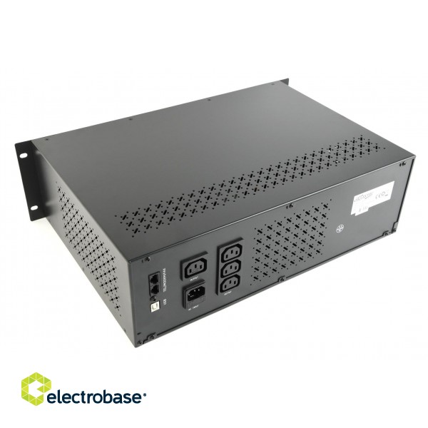 Gembird - Ups rack 19'' 3.4u 1500va, 4xiec 230v out, iec14 in,rj11, usb, lcd Line-Interactive 1.5 kVA 900 W 4 AC outlet(s) image 2