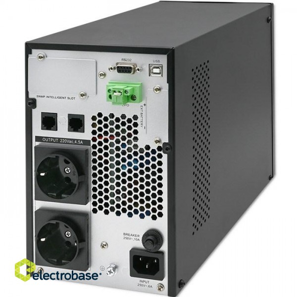 Qoltec 52280 Uninterruptible Power Supply UPS | 1kVA | 1000W | Power factor 1.0 | LCD | EPO | USB | On-line фото 2