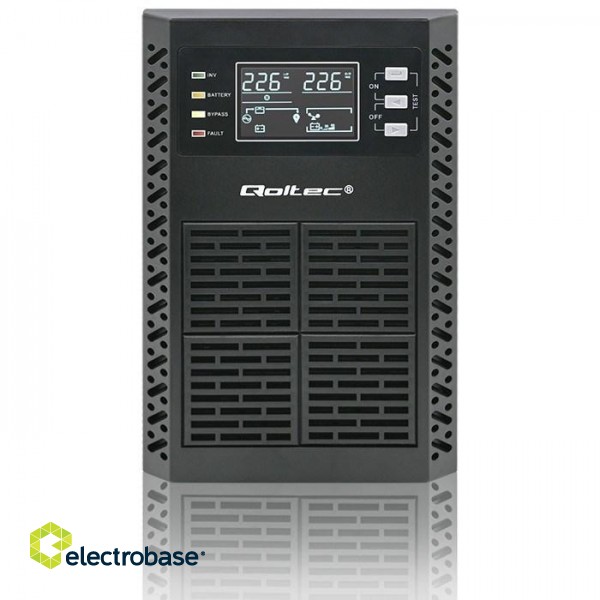 Qoltec 52280 Uninterruptible Power Supply UPS | 1kVA | 1000W | Power factor 1.0 | LCD | EPO | USB | On-line фото 5