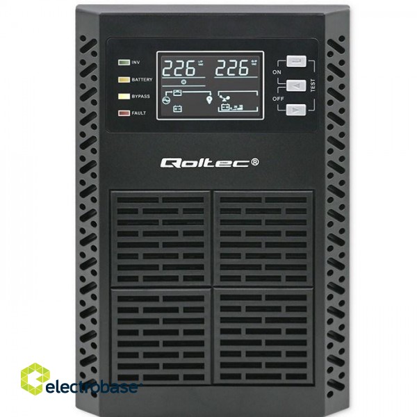 Qoltec 52280 Uninterruptible Power Supply UPS | 1kVA | 1000W | Power factor 1.0 | LCD | EPO | USB | On-line image 7
