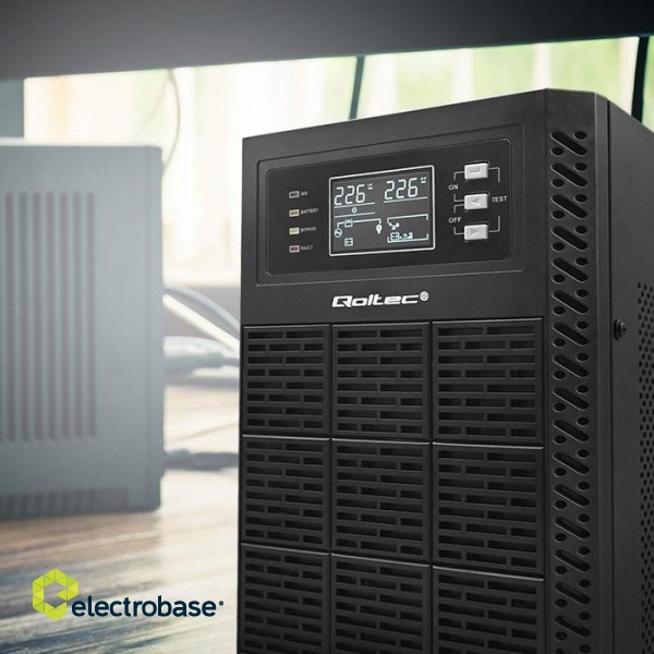 Qoltec 52284 Uninterruptible Power Supply UPS | 10kVA | 10000W | Power factor 1.0 | LCD | EPO | USB | On-line фото 10