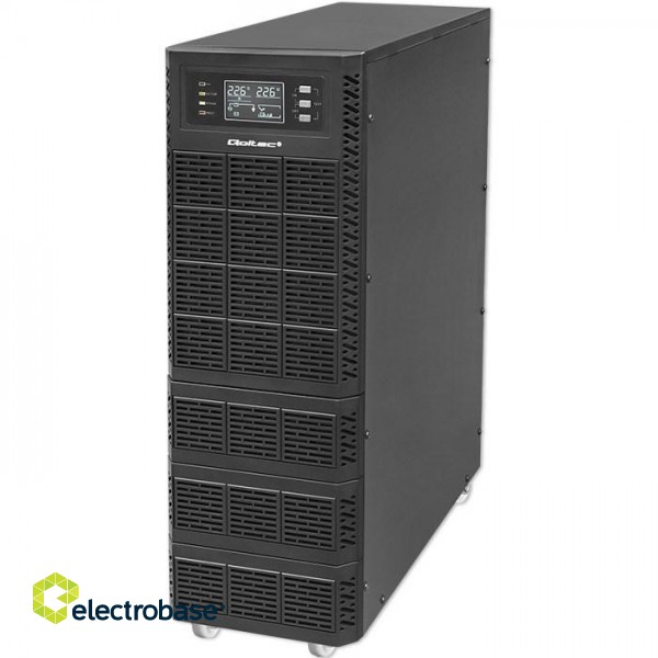 Qoltec 52284 Uninterruptible Power Supply UPS | 10kVA | 10000W | Power factor 1.0 | LCD | EPO | USB | On-line фото 1